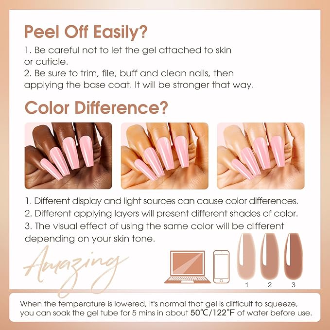 ROSALIND Poly Nail Gel Kit -8 Colors + Nail Art Accessories Kit Neon Poly Nails Gel Kit Starter Kit With Slip Solution Pro Clear Bright Colors Nail Extensions Gel Set with Mini UV Lamp-VivaGrace Women