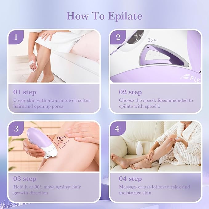 Epilators, 2-Speed Painless Smooth Glide Epilator for Women, Cordless Rechargeable Facial Hair Removal Epilator, Hair Removal Device for Women's Face Legs Bikini Area Arms Legs-VivaGrace Women