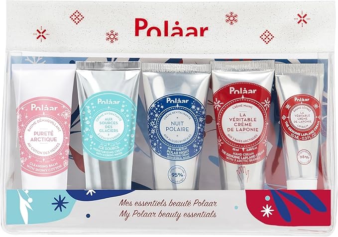 Polåar - Beauty Ritual Discovery Kit - Face, Hands & Lips Routine - Travel Essentials Skincare - Melting, Non-Greasy Textures, Cruelty Free, Made in France - 5 pcs-VivaGrace Women