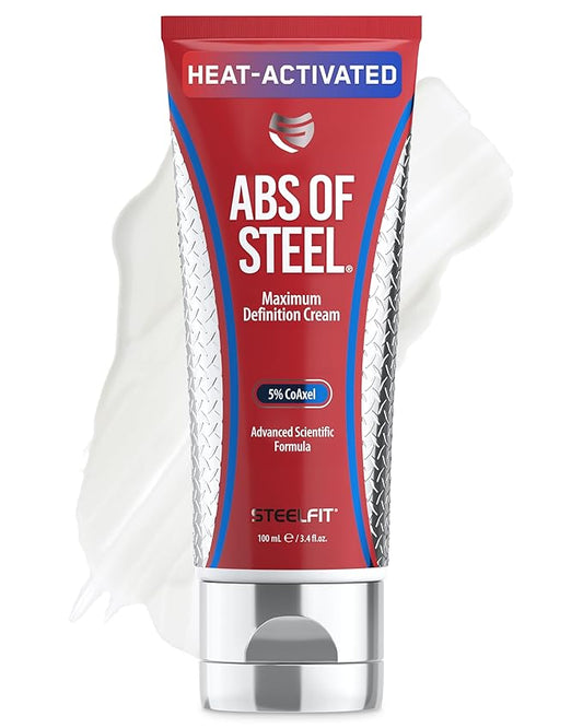 SteelFit Abs of Steel Maximum Definition Cream - Skin Tightening, Toning & Firming Lotion for Sculpting Abs - L-Carnitine Pre & Post Workout Supplement for Men & Women - Non-Greasy Formula, 3.4 Ounces-VivaGrace Women