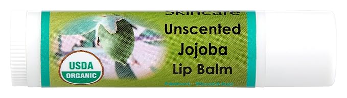 USDA Organic Unscented Lip Balm 2 Pack - Over 70% Pure Organic Jojoba Oil and Organic Beeswax, Soothes and Softens Dry, Cracked, and Sensitive Lips, No Added Scent, No added Taste 15 oz/4.6 gm-VivaGrace Women
