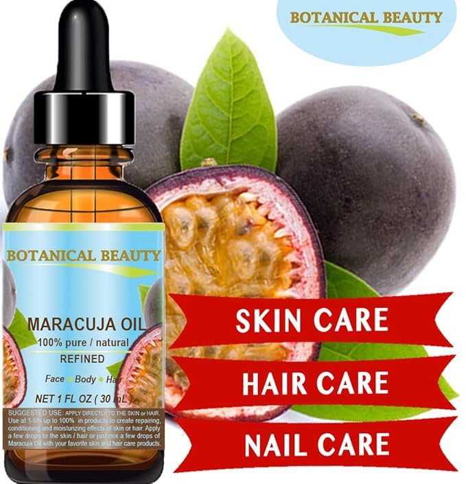 MARACUJA OIL 100% Pure Natural Cold Pressed Undiluted for Face, Skin, Hair, Body, Lip, Nails 0.5 Fl.oz.- 15 ml Rich in Vitamin C-VivaGrace Women