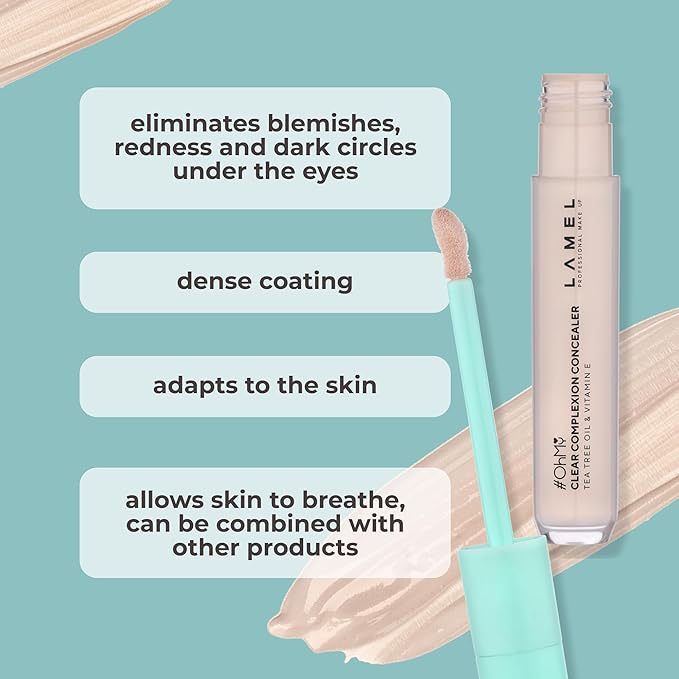 LAMEL OH my Clear Face Concealer - Vitamin E & Tea Tree Extract - Skin Care, Moisturizing & Waterproof - Anti-Aging Formula - Brightening & Protection, 405-0,23 fl.oz-VivaGrace Women