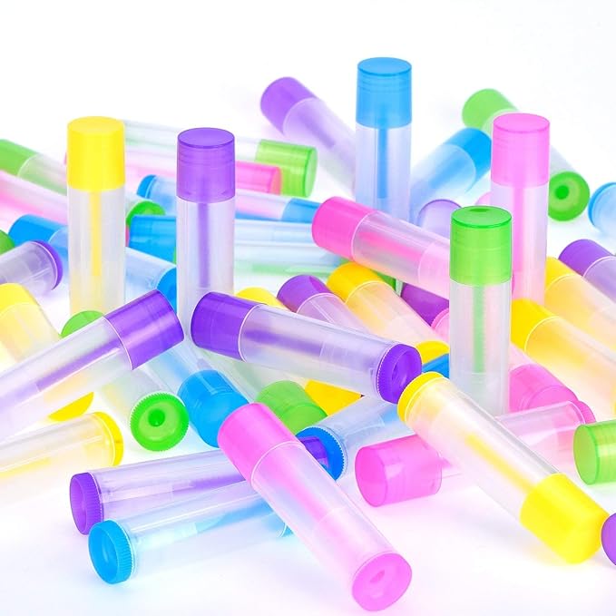 Onwon 25 PCS Lip Balm Empty Bottles Lip Balm Container Clear Tubes with Twist Bottom and Top Cap, 3/ 16Oz (5.5ml)-VivaGrace Women