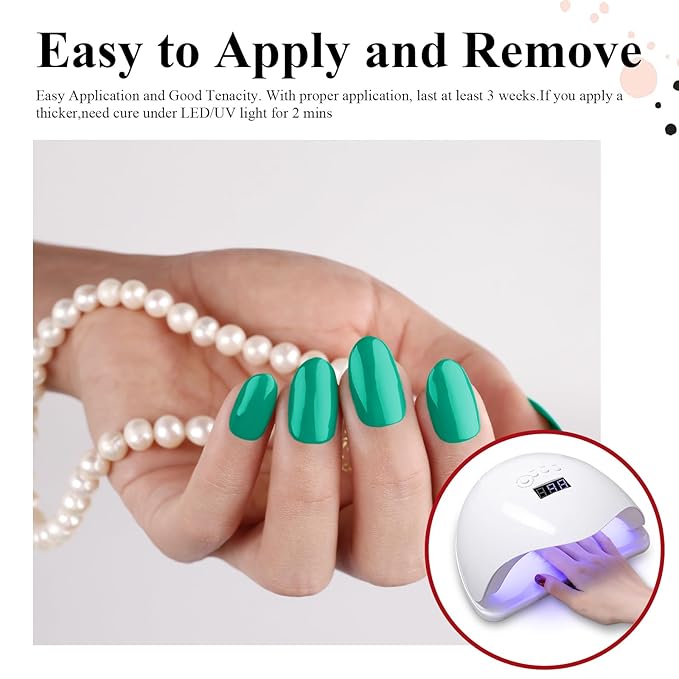 Imtiti Gel Nail Polish, 1 Pcs 15ml Green Color Gel Polish Soak Off Nail Art Manicure Salon DIY Nail Lamp Gel Nail Design Decoration at Home Gift for Women, 0.5 Fluid Ounces