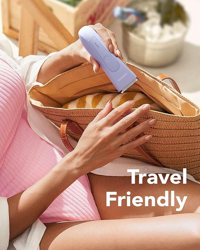 Bikini Trimmer for Women, Pubic Hair Trimmer Shaver for Women -Waterproof Hair Shaver Razors, LADYSPOT™ Shaving Sets,with 3 Guards,Replaceable Hypoallergenic Ceramic Blade,Wet/Dry(Purple)-VivaGrace Women