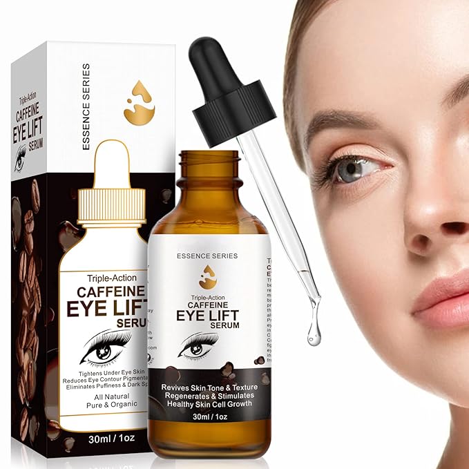 2 PCS Caffeine Eye Serum - Eye Cream for Dark Circles and Puffiness, with EGCG, Ascorbic Acid, Collagen, Caffeine Eye Lift Serum Reduces Under Eye Bags Wrinkles and Fine Lines- 2 oz/60 ml-VivaGrace Women