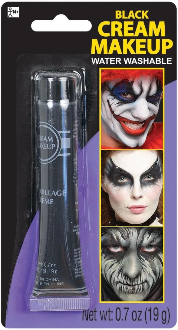 Black Cream Makeup Tube - 0.7 oz. (Pack of 1) - Vibrant Color & Pigmented Perfect for Festive & Creative Looks-VivaGrace Women