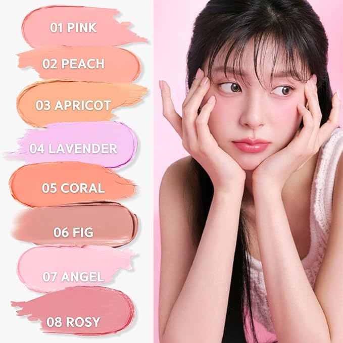 BBIA Ready To Wear Downy Cheek Cream Blush 8 Color - Creamy Blendable & Buildable Blush Dewy Texture & Matte Finish High Pigment Longlasting Lightweight Natural Face Makeup, 0.12oz (03 DOWNY APRICOT)