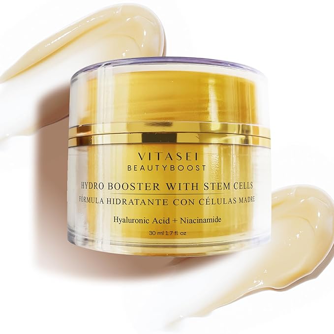 Beautyboost Hydro Booster Anti-Aging Cream W/Hyaluronic Acid, Cotton Stem Cells, Squalane & Niacinamide- 1.7 Fl Oz Gel-Cream Moisturizer for Extra-Dry Skin, Skin Elasticity, Quick-Absorbing-VivaGrace Women