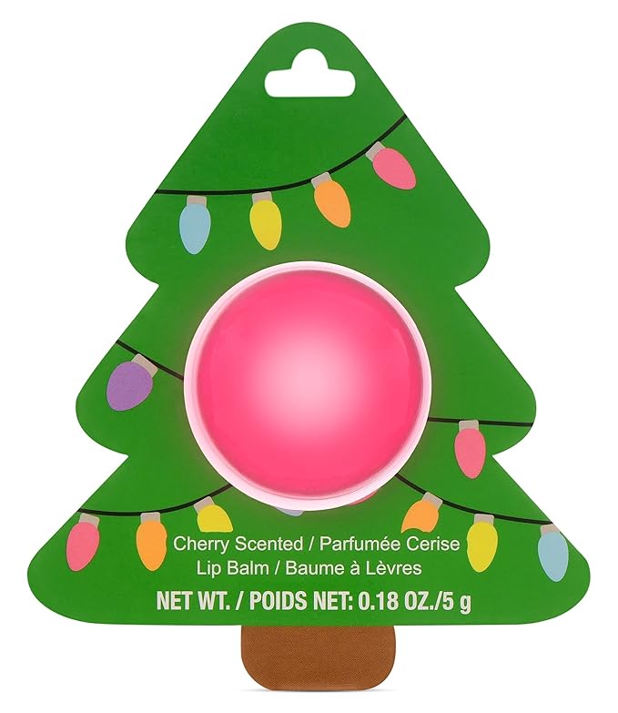 iscream Christmas Joy Rosy Tree Ornament Shaped Cherry Scented Lip Balm-VivaGrace Women