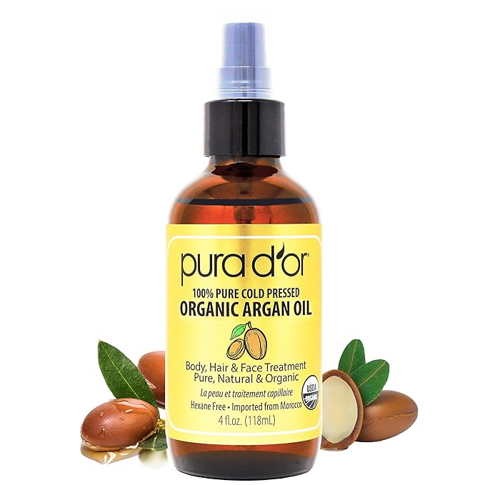 PURA D'OR 4 Oz ORGANIC Moroccan Argan Oil - USDA Certified 100% Pure & Cold Pressed Virgin Premium Grade Natural Moisturizer Treatment For Dry, Damaged Skin, Hair, Face, Body & Scalp - Men & Women-VivaGrace Women