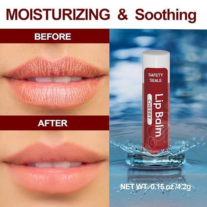 64 Pack Natural Lip Balm Bulk with Vitamin E and Coconut Oil Valentine's Day best choice - Moisturizing, Soothing, and Repairing Dry and Chapped Lips - 16 Flavors - Non-GMO-VivaGrace Women