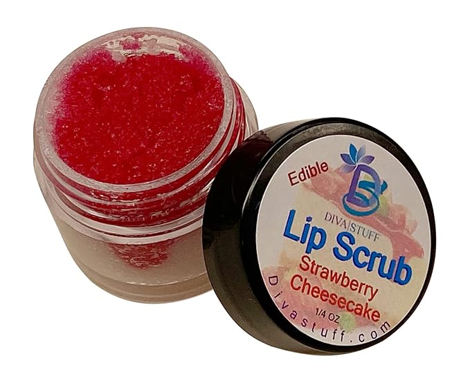 Diva Stuff Ultra Hydrating Lip Scrub for Soft Lips, Gentle Exfoliation, Moisturizer & Conditioner, ¼ oz - Made in the USA (Strawberry Cheesecake)-VivaGrace Women
