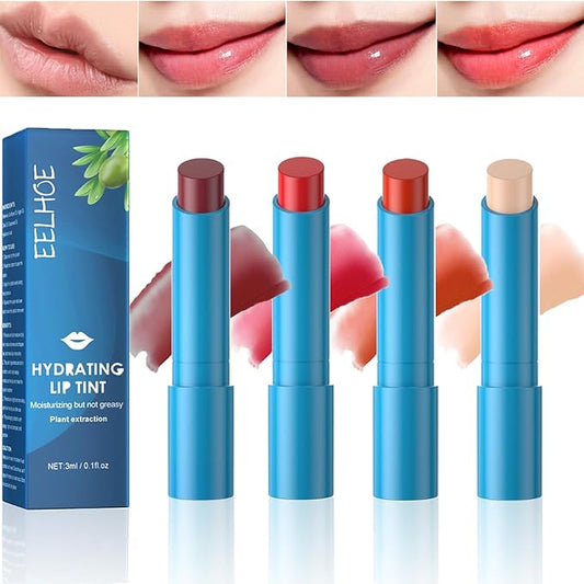 4Pcs Lip Tint Hydrating, Moisturizing Effect Tinted Lip Balm Repair Dry Lips Hydrating Strength Hydrating Lip Tint Lip Care Lip Gloss, Long-Lasting Non-sticky Natural Ingredients Lip Tint-VivaGrace Women