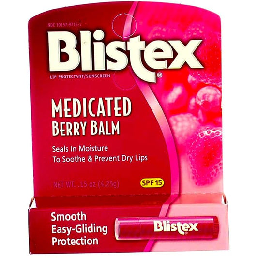 Blistex Medicated Lip Balm with SPF 15 for Dryness, Chapping and Soothes Irritated Lips, 0.15oz - Pack of 6-VivaGrace Women
