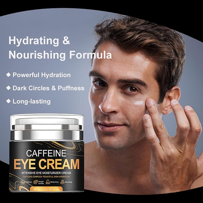 Caffeine Eye Cream for Men Anti Aging, Reduces Dark Circles, Bags, Puffiness Under Eye Cream Face Tightening Eye Lift For All Skin Types 1.7oz-VivaGrace Women