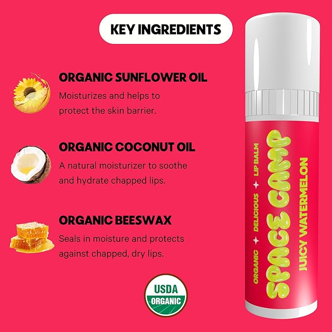 Wellness Jumbo Lip Balm - Juicy Watermelon Organic Flavored Balm (2 Pack)-VivaGrace Women