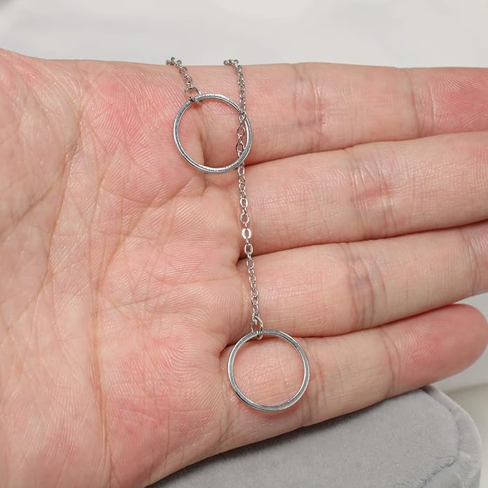 Creative Y-shaped Necklace Hollow Ring Necklace Chain Jewelry Accessories for Women and Girls-VivaGrace Women