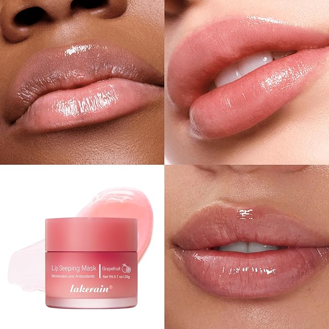 Lip Mask Sleeping,Nourish Hydrate Lip Mask,Lip Oil,Lip Balm, Lip Skin Care,Hydrating, Moisturizing Lip Lines Night Sleep Anti-chapped Lip Cream (Grapefruit)-VivaGrace Women