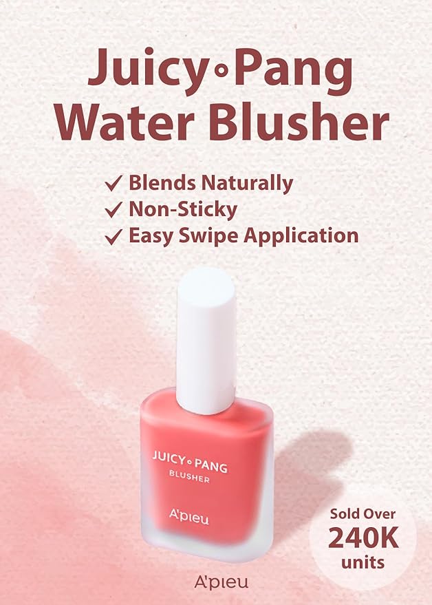 A'PIEU JUICY-PANG WATER BLUSHER (PK04 - Dewey Grapefruit Pearl) Korean Liquid Blush For Cheeks K Beauty Makeup-VivaGrace Women
