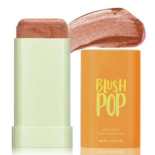 Highlighter Makeup Stick - Blush Highlighters Makeup Stick for Face & Body, Natural Silky Shimmer Highlight, Bendable Long Lasting Highlighter Wand, Cream Korean Highlighter (Cherry Red)-VivaGrace Women