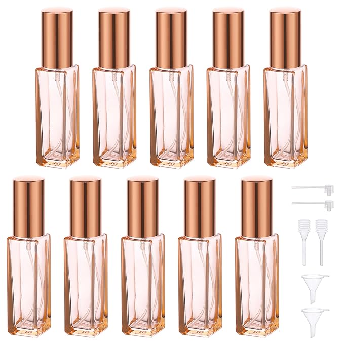 Segbeauty Travel Perfume Atomizer Refillable, 10 Packs Empty Perfume Spray Bottles, 10ML Mini Pocket Cologne Sprayer Fine Mist Atomizer Cosmetic Sample Bottle for Outgoing Party Work-VivaGrace Women
