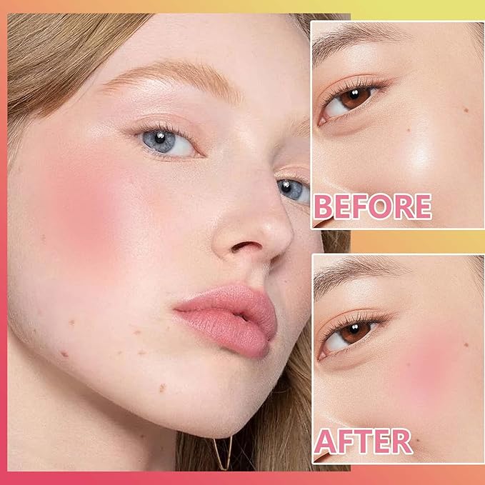 Liquid Blush,Natural Soft Cream Face Blush Matte Cheek Tint,Lightweight,Moisturizing,Waterproof,Long Lasting Face Blush Stick(1#)-VivaGrace Women