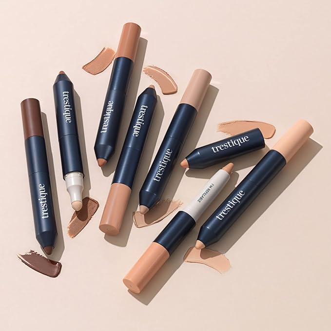 Trestique Concealer Crayon, Refillable Makeup Concealer With Built-In Blending Sponge, Sustainable Under Eye Concealer, Clean Beauty Concealer Makeup-VivaGrace Women