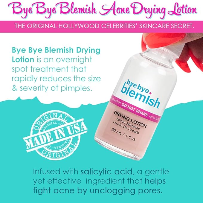 Bye Bye Blemish Acne Drying Lotion, Reduce Pimples Overnight 1oz, 1-Pack-VivaGrace Women