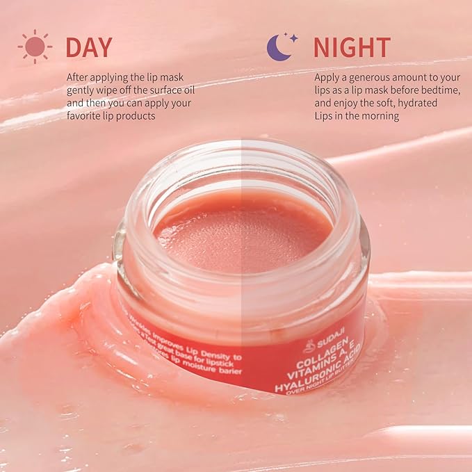 Lip Mask, Collagen Hydrating Lip Balm, Overnight Moisture Lip Butter with Hyaluronic Acid & Aloe Vera, Sleeping Nourishing Lip Butter Balm-VivaGrace Women