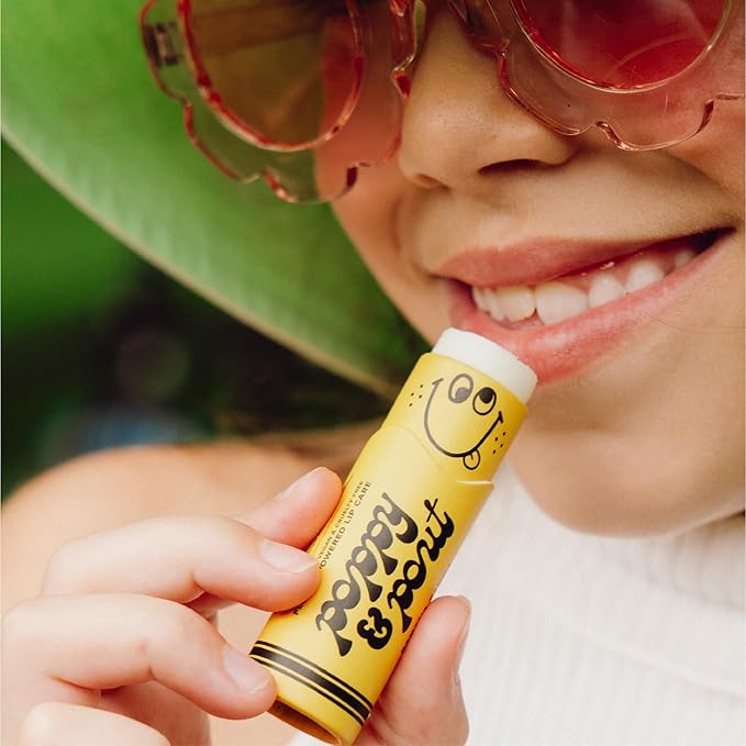 Poppy & Pout Kids Jumbo Lip Balm | All Natural Lip Balms & Moisturizers | Hydrates with Beeswax, Vitamin E, Organic Coconut Oil | Cruelty-Free | Lip Balm in Recyclable Cardboard Tube (Banana Fanna)-VivaGrace Women