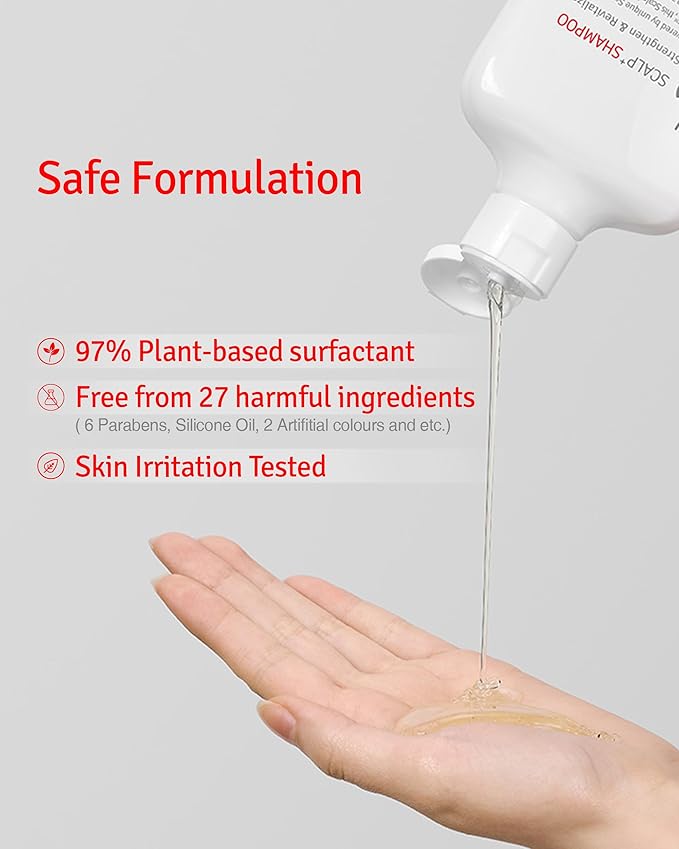 Scalp+ Shampoo for DHT Blocker, Hair Loss Relief - Moisture Anti-Aging Thickening Volumizing Fortifying & Repairing Hair Strength Fuller Hair with Vitamin C, Peptides, Biotin, 10.14 fl.oz.-VivaGrace Women