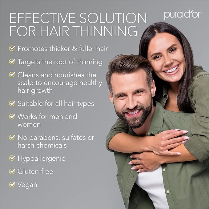 PURA D'OR Anti-Thinning Biotin Shampoo & Deep Moisturizing Conditioner Original Gold Label Set (16oz x2) Natural Earthy Scent, CLINICALLY TESTED Effective Results, Hair Thickening Product, Women & Men-VivaGrace Women