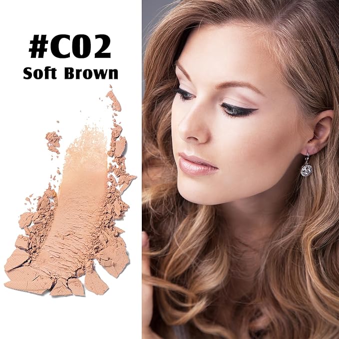 Contour Palette with Brush, Cream Contour Powder Palette Bronzer Powder Matte Bronzer Palette Cool Toned Contour Kit with Mirror for Face Sculpting Contour Makeup (#C02 Soft Brown)-VivaGrace Women