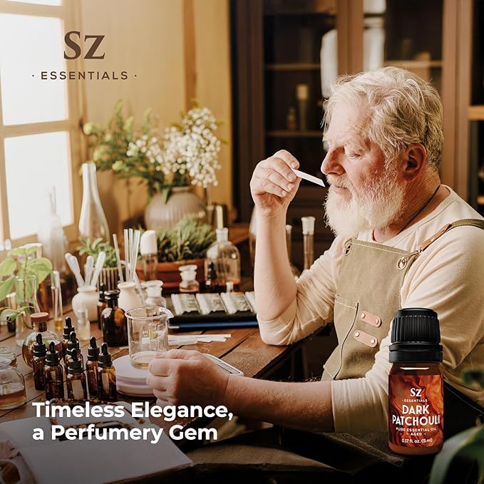 – 5-Year Aged Dark-Patchouli – Premium Essential Oil – Deep, Earthy Aroma | 100% Pure for Aromatherapy, Wellness & Natural Perfumery – DIY | Therapeutic Grade & Vegan – 0.17 fl oz.-VivaGrace Women