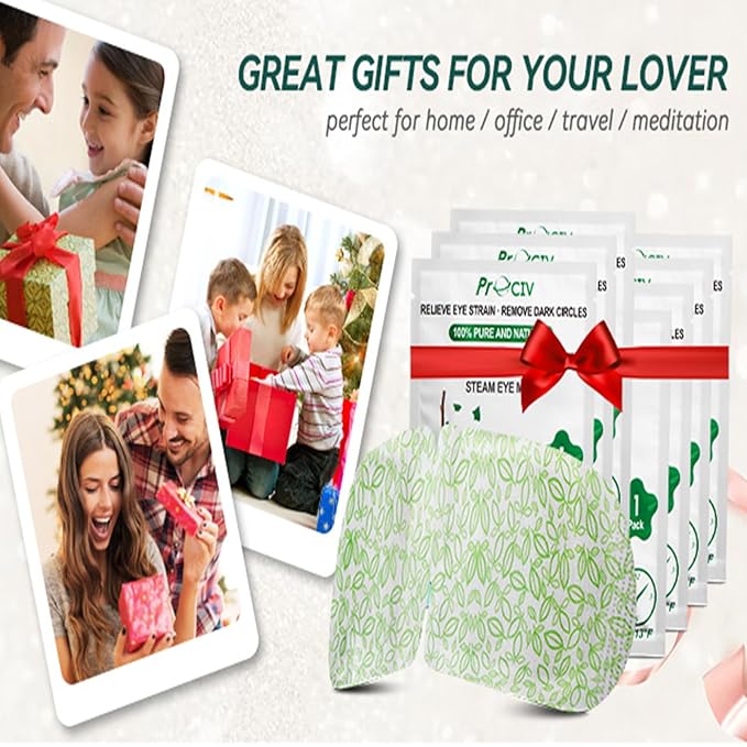 ProCIV 30 Packs Unscented Steam Eye Mask for Dry Eye, Self Heating Moist Heated Eye Mask for Dark Circles and Puffiness Disposable Warming Eye Mask for Soothing Headache Relieve Eye Fatigue Sleep Mask-VivaGrace Women