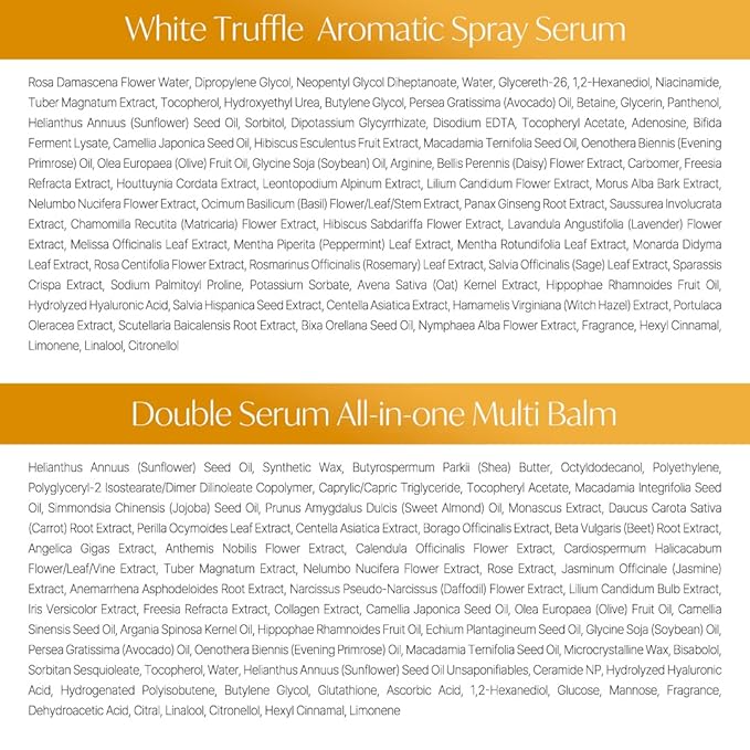 d'Alba White Truffle Vegan Holiday Gift Set, First Aromatic Spray Serum & All In One Multi Balm, Suitable for All Skin Types, Korean Skin Care-VivaGrace Women