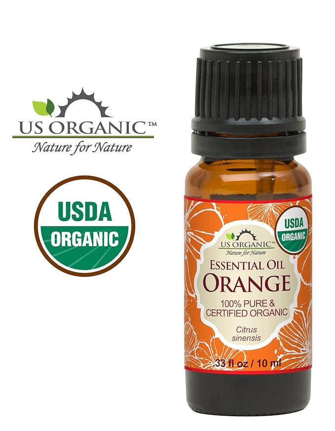 US Organic 100% Pure Sweet Orange Essential Oil - USDA Certified Organic - 10 ml - w/Improved caps and droppers (More Size Variations Available)-VivaGrace Women