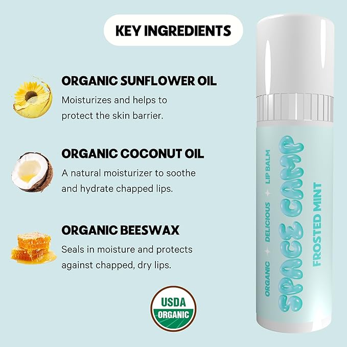 Wellness Jumbo Lip Balm - Frosted Mint Organic Flavored Balm (2 Pack)-VivaGrace Women