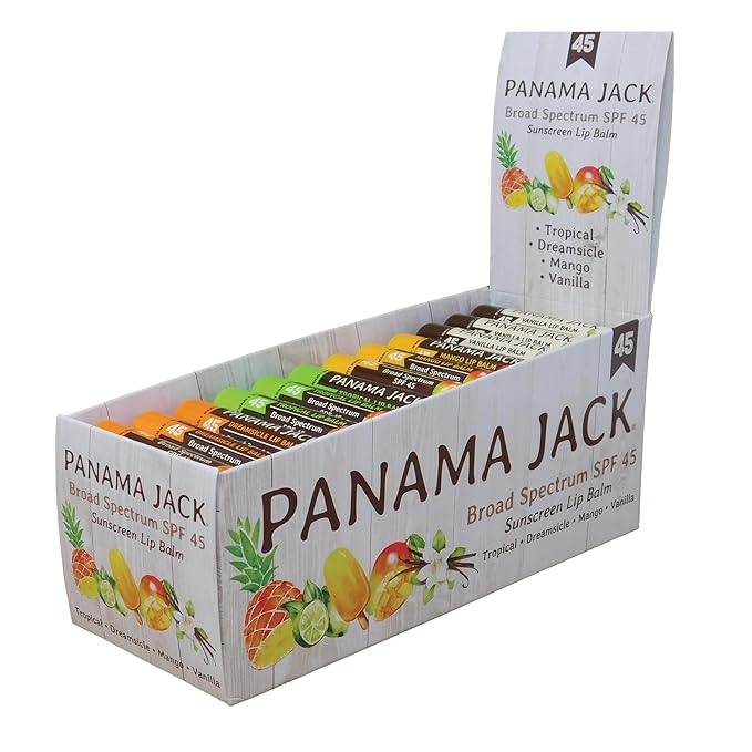Panama Jack Sunscreen Lip Balm - SPF 45, Broad Spectrum UVA-UVB Sunscreen Protection, Prevents & Soothes Dry, Chapped Lips-VivaGrace Women