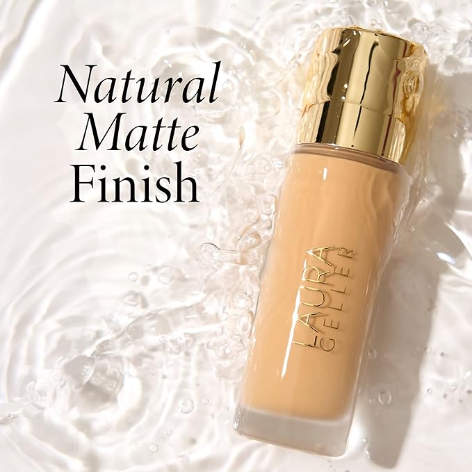 LAURA GELLER NEW YORK Double Take Liquid Foundation | Medium to Full Coverage, Natural Matte Finish, Deep-VivaGrace Women