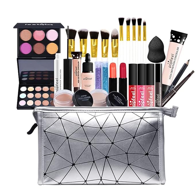 Multipurpose All in One Makeup Kit Full Kit with Eyeshadow Palette Lipstick Blush Powder Foundation Concealer Lip Gloss Mascara makeup kit for women-VivaGrace Women