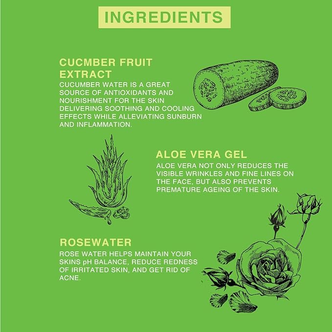 | Face & Body Mist Spray - Soothing Cucumber Water With Moisturizing Hyaluronic Acid | Instant Soothing, Cooling, Conditioning | 8 FL OZ-VivaGrace Women