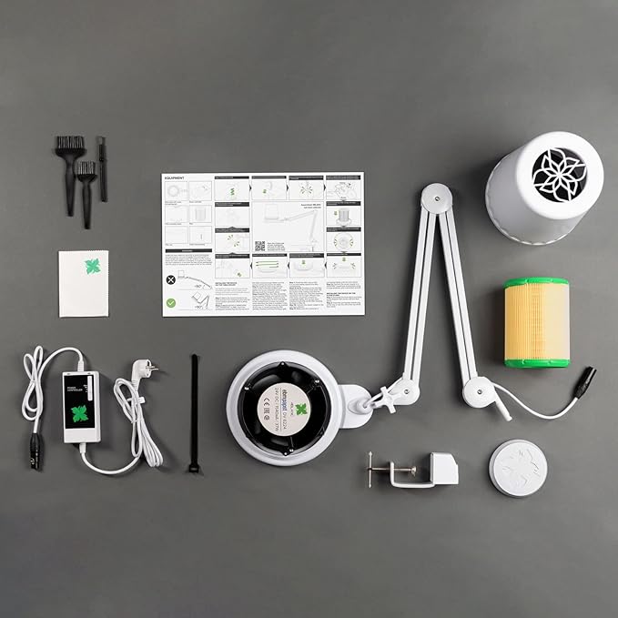 4BLANC® Alize Original Vacuum Nail Dust Collector for Pedicure with Built-in Dimmable LED Lamp, Certified HEPA 11 Medical Grade Replaceable Filter, and Universal Table Mount-VivaGrace Women