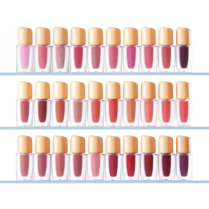 Laka Fruity Glam Lip Tint Mini, Glowing Lip Stain with Wide Color Spectrum, Hydrating & Lightweight Texture, Long-Lasting Bold Stain, Non-Sticky, Vegan, K-Beauty (#127 Rose)