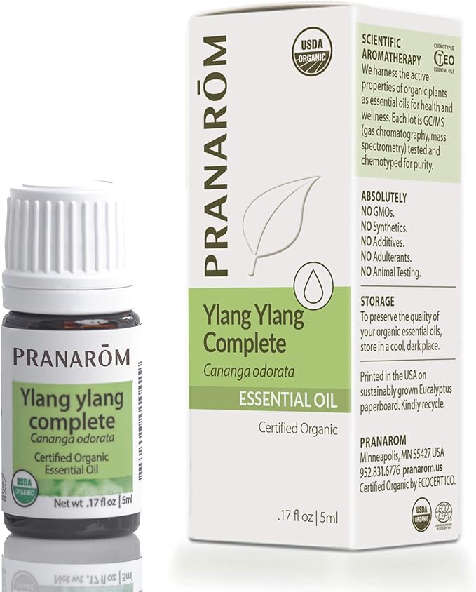 Pranarom USDA Certified Organic Ylang Ylang Essential Oil (5ml), 100% Pure Undiluted Therapeutic Grade from Madagascar for Aromatherapy, Diffuser, Meditation, Massage, Relaxation-VivaGrace Women