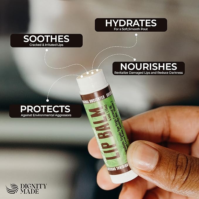 Moisturizing Lip Balm – Soothing & Fragrance-Free, Pack of 5 - Vegan w/Nourishing Coconut Oil, Cocoa Butter & Essential Oils – 4.4ml (0.15oz) Each – Lip Care Set-VivaGrace Women