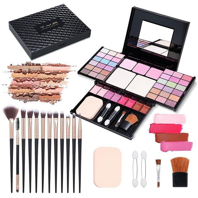 Makeup Kit Eyeshadow Palette for Women Full Gift Kit Girl Kids 49 Colors Makeup Set Combination Eyeshadow Palette with 12pcs Makeup Brushes-VivaGrace Women