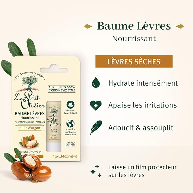 Nourishing Lip Balm Stick - Enriched with Argan Oil - Softens and Smooths Dry Lips - Made with Natural Vegetable Oils - 0.14 oz-VivaGrace Women